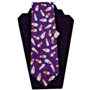 Mens Purple Festive Snowman Necktie New Childrens Miracle Network